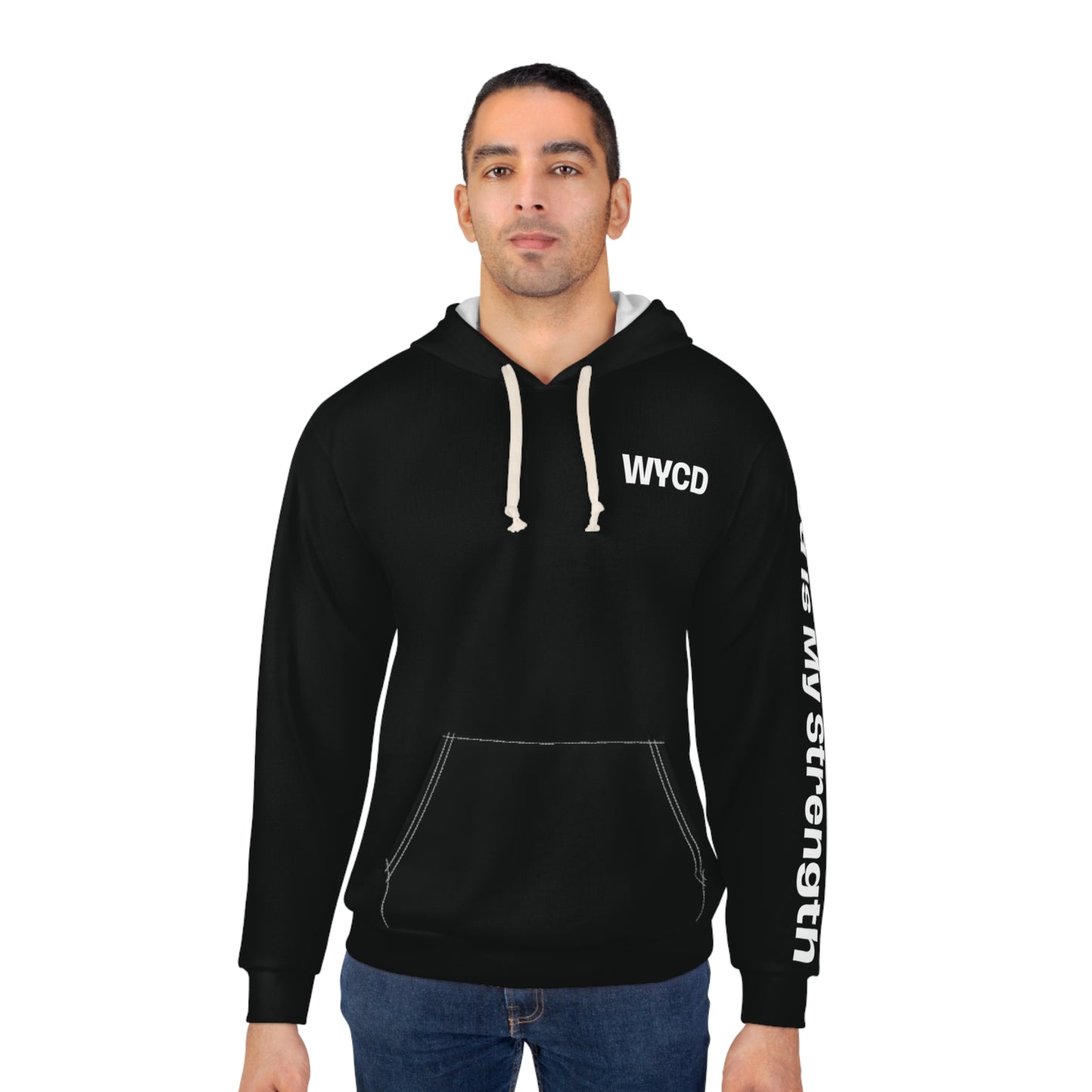 God Is My Strength WYCD Unisex Pullover Hoodie (AOP)