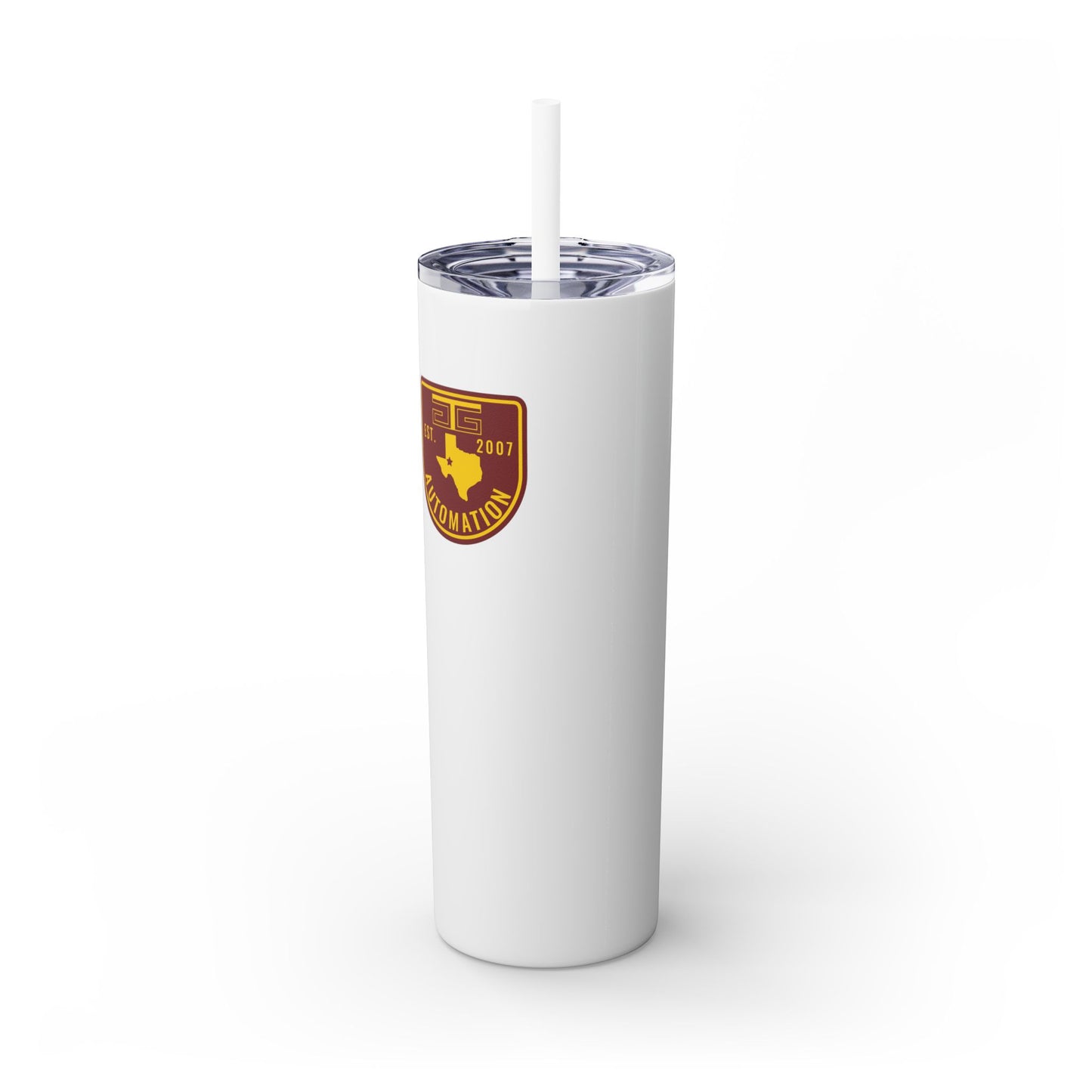 GTG Badge Logo Skinny Tumbler with Straw, 20oz