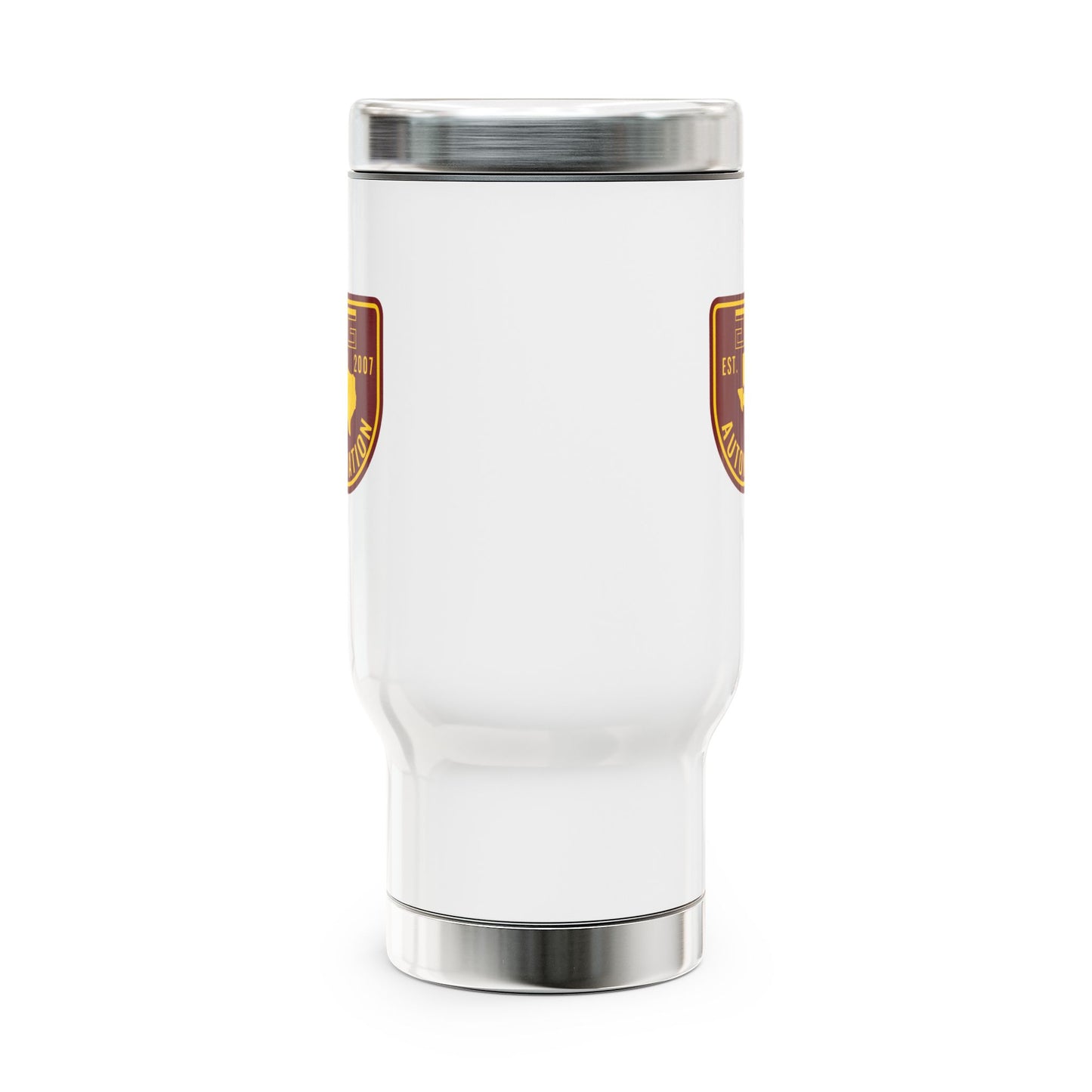 GTG Badge Logo Stainless Steel Travel Mug with Handle, 14oz