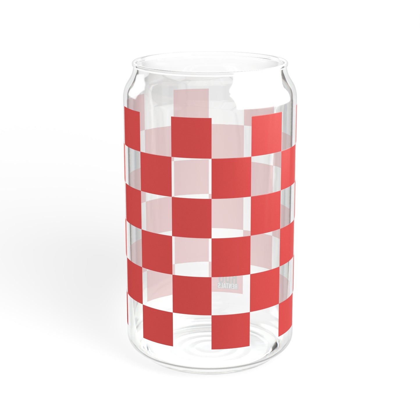Red Checkered RDG Can Glass, 16oz
