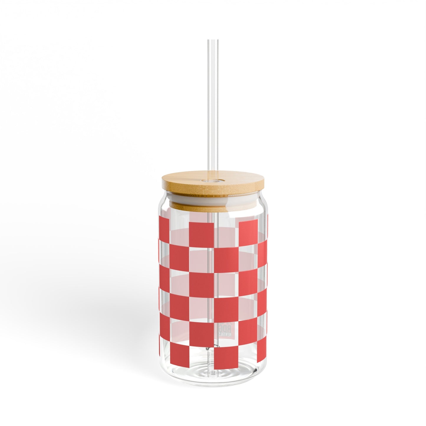 Red Checkered RDG Can Glass, 16oz