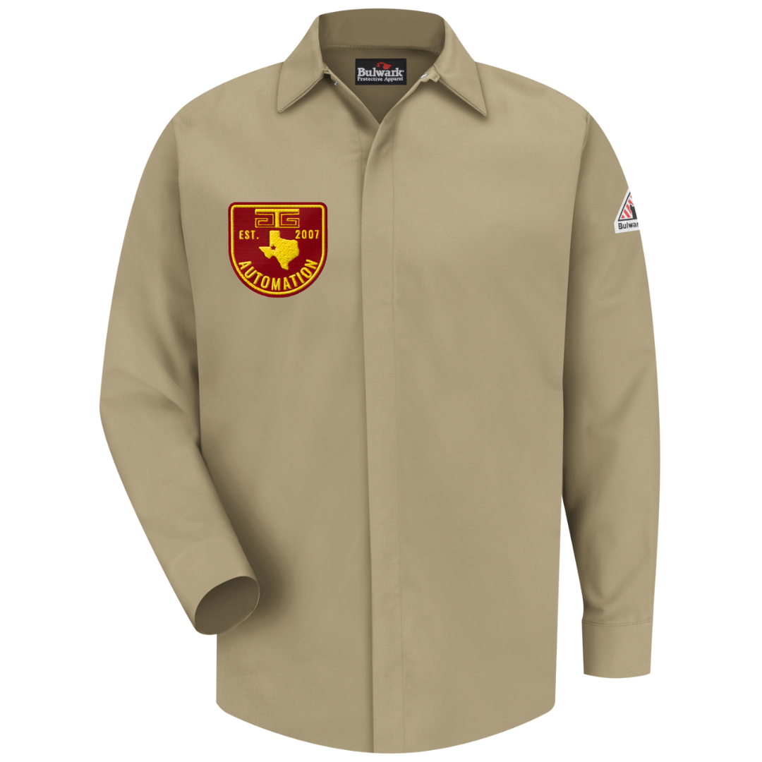 Men's Midweight FR Pocketless Concealed-Gripper Work Shirt