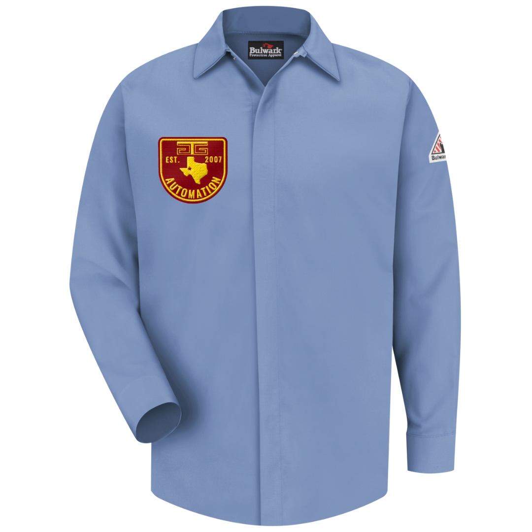 Men's Midweight FR Pocketless Concealed-Gripper Work Shirt