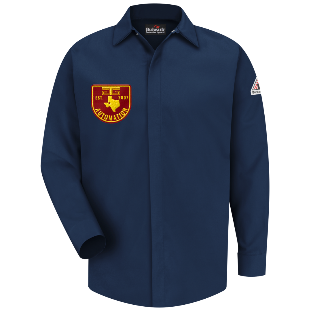 Men's Midweight FR Pocketless Concealed-Gripper Work Shirt
