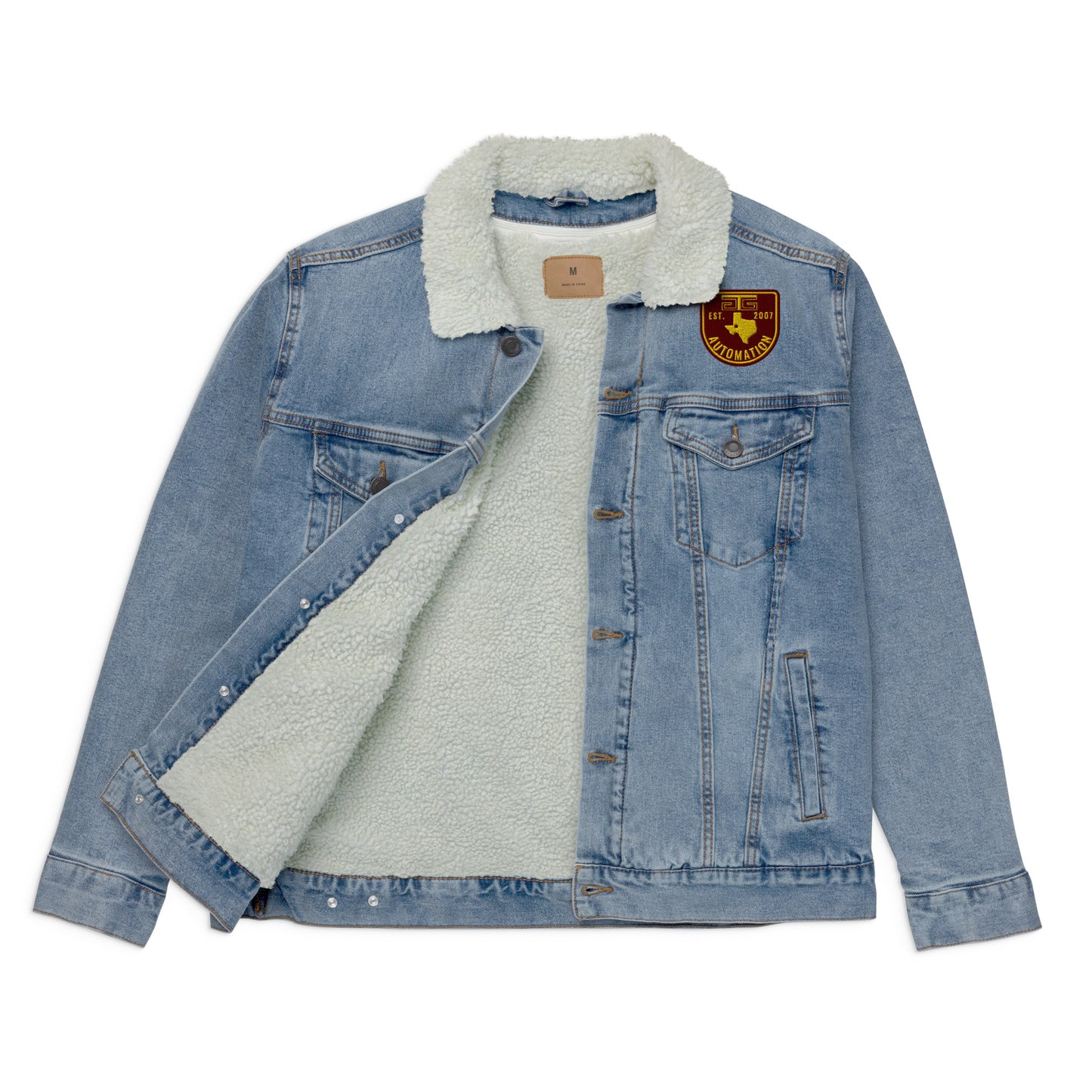 GTG Badge Unisex denim sherpa jacket
