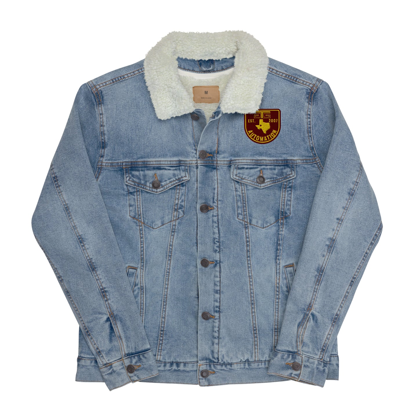 GTG Badge Unisex denim sherpa jacket
