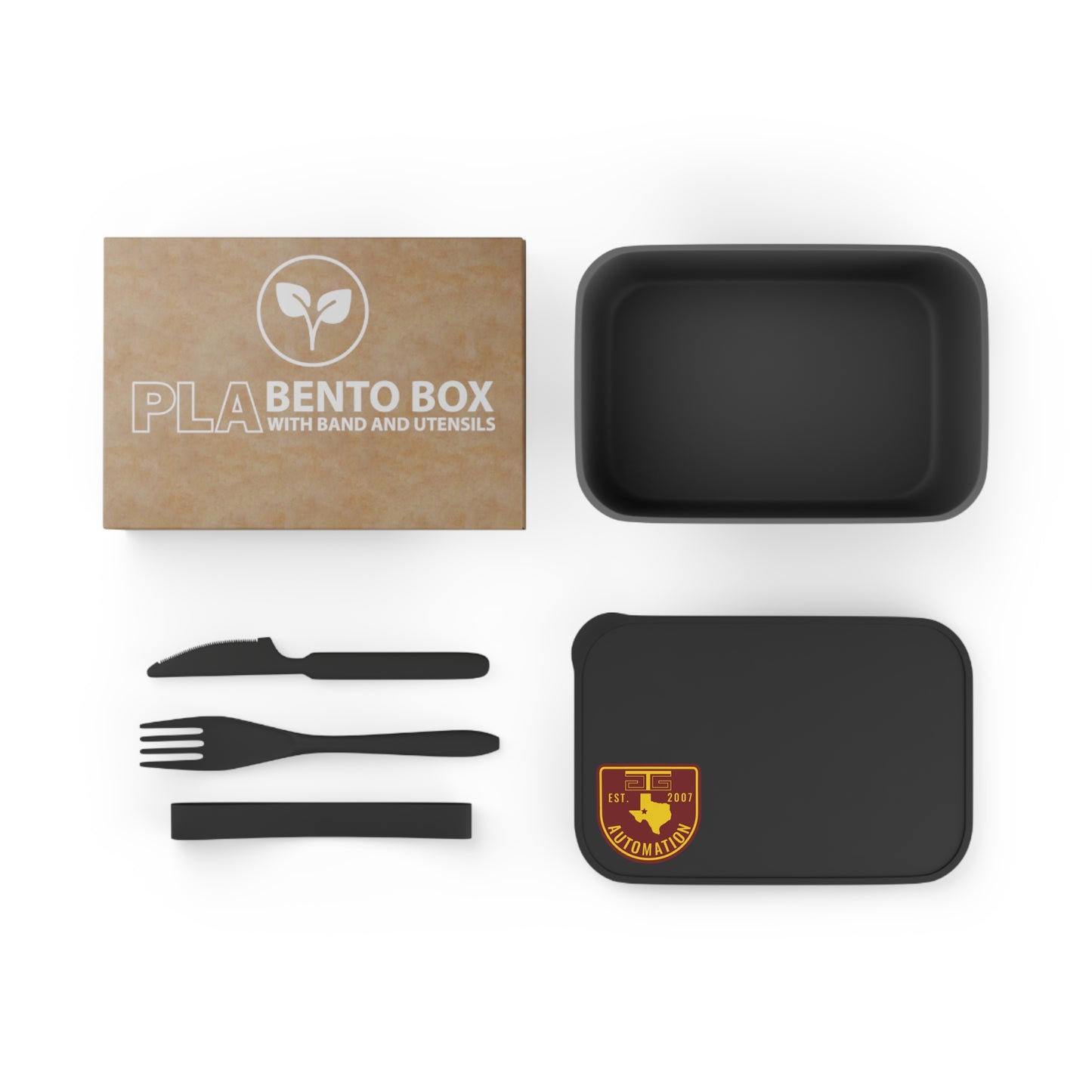 GTG Automation PLA Bento Box with Band and Utensils