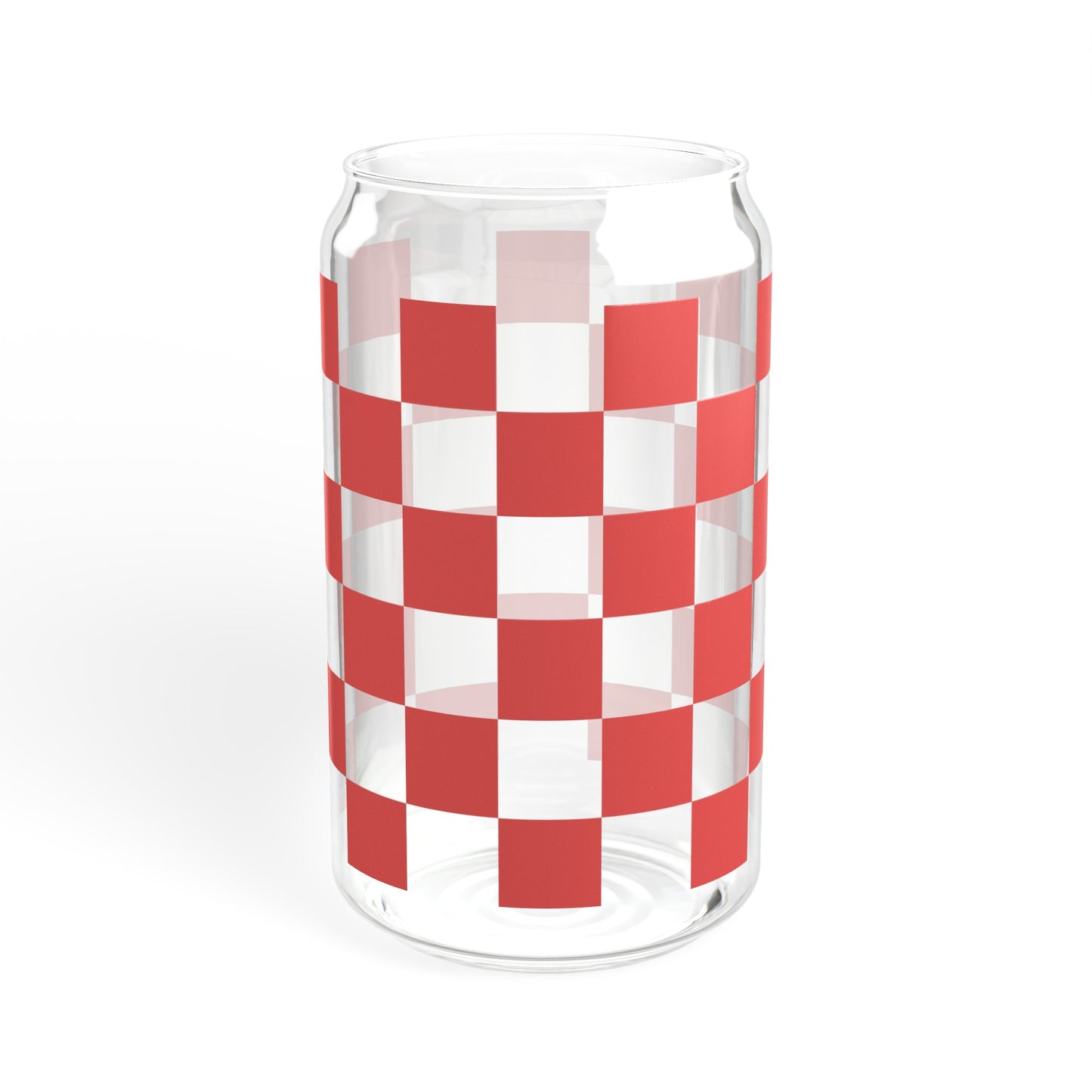 Red Checkered RDG Can Glass, 16oz