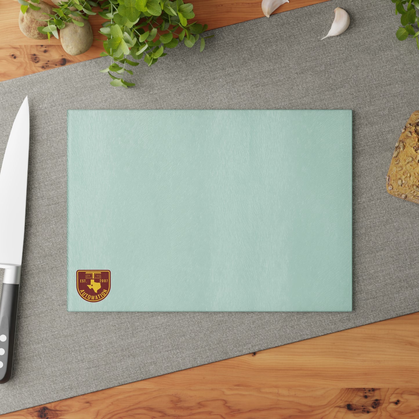 GTG Badge Logo Glass Cutting Board