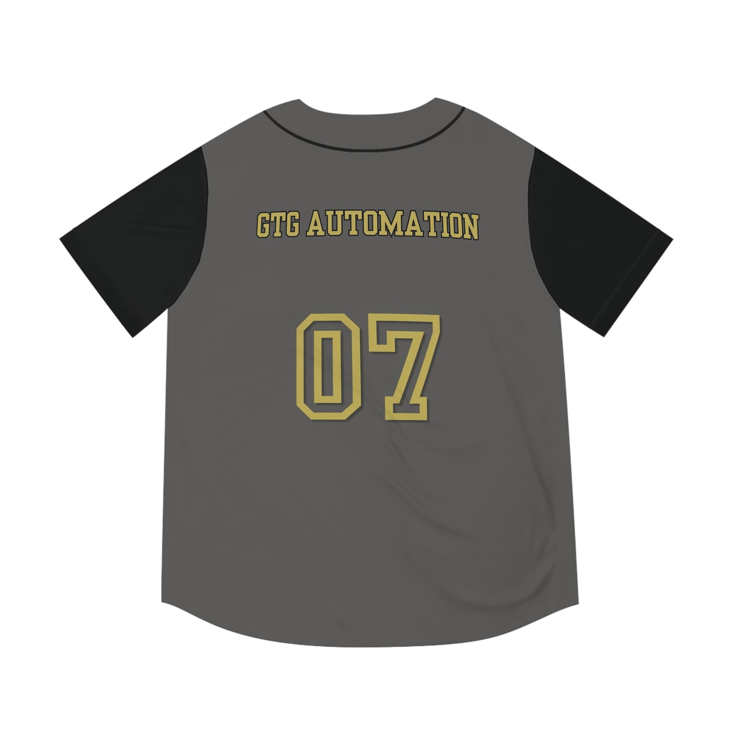 Men's Black and Gold Badge Baseball Jersey