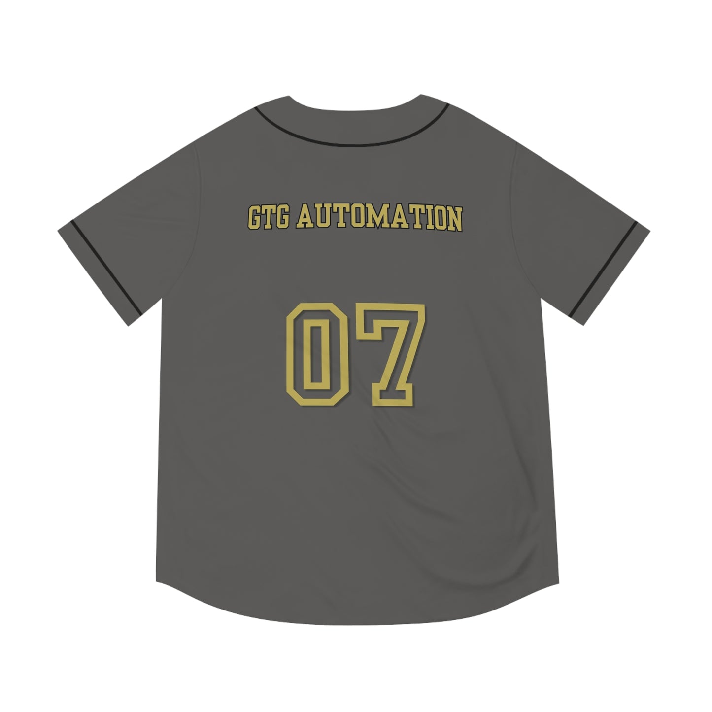 Men's Black and Gold Badge Baseball Jersey