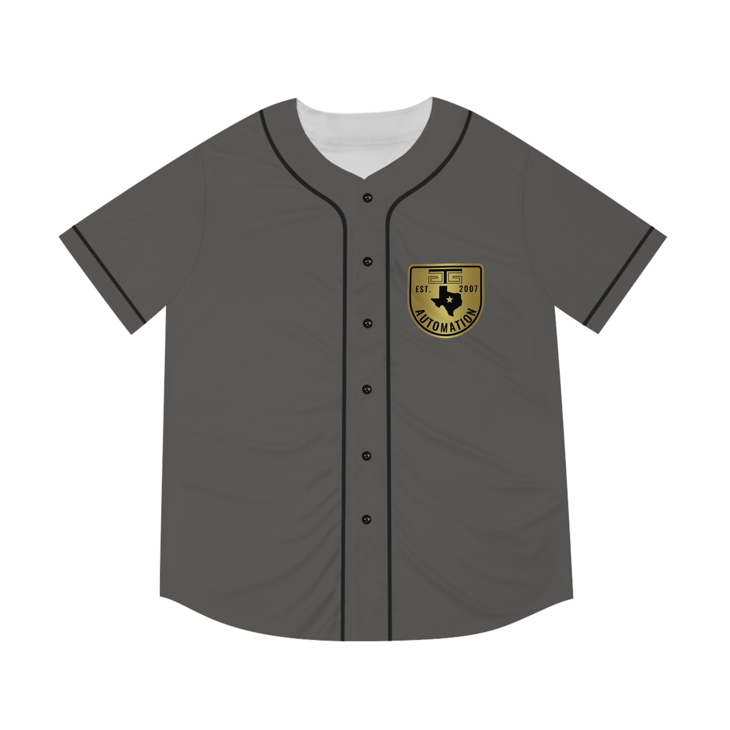 Men's Black and Gold Badge Baseball Jersey