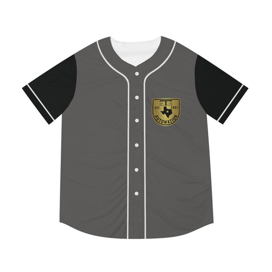 Men's Black and Gold Badge Baseball Jersey