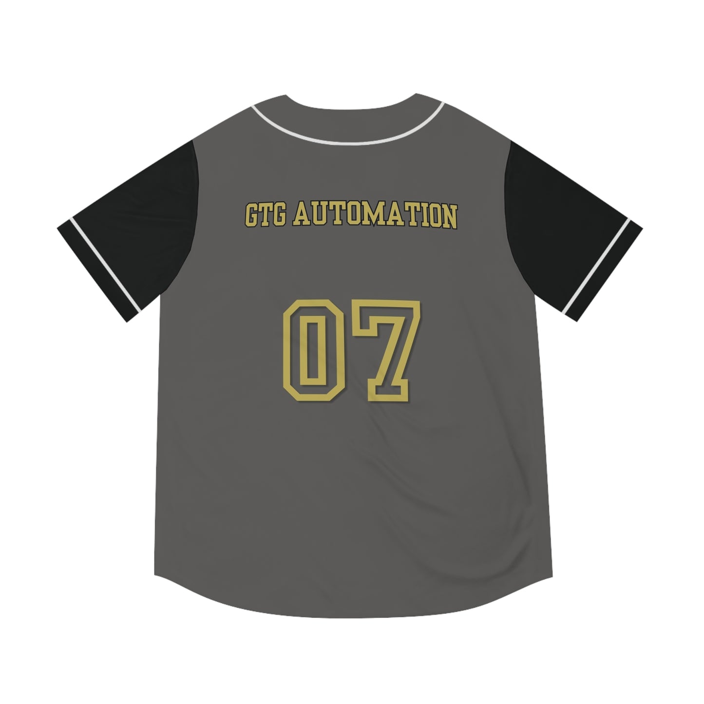 Men's Black and Gold Badge Baseball Jersey