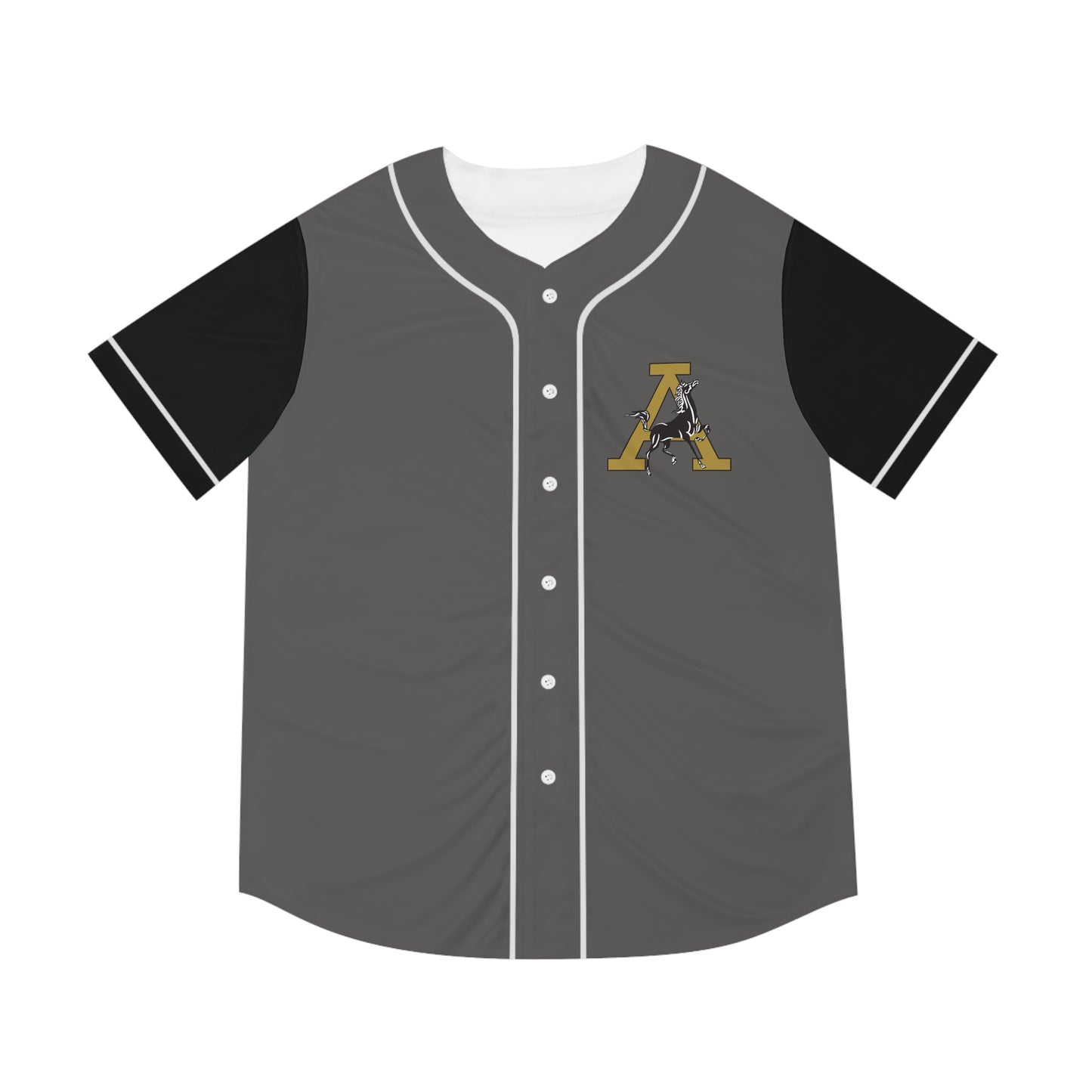 Men's Black and Gold Badge Baseball Jersey