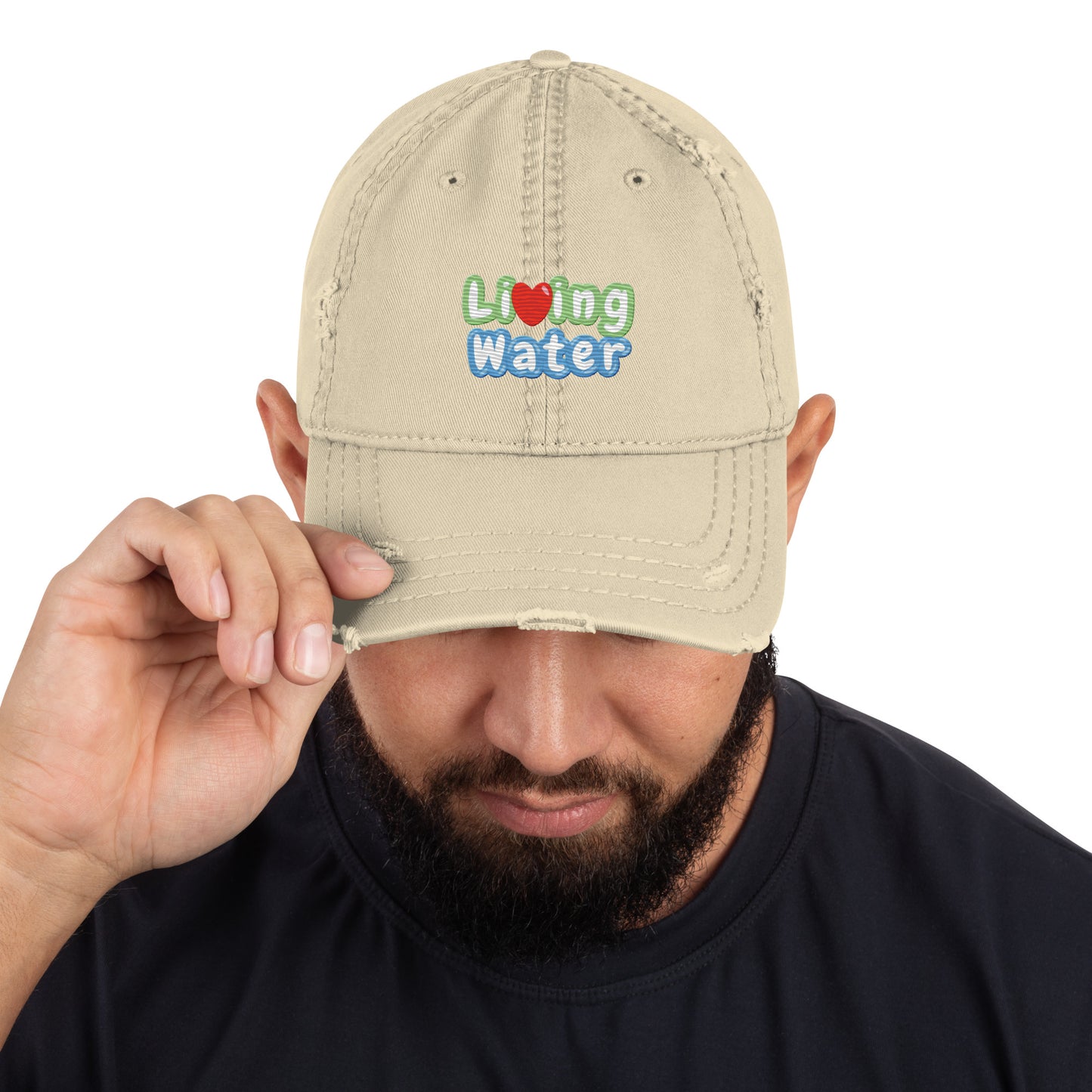 Living Water Distressed Dad Hat