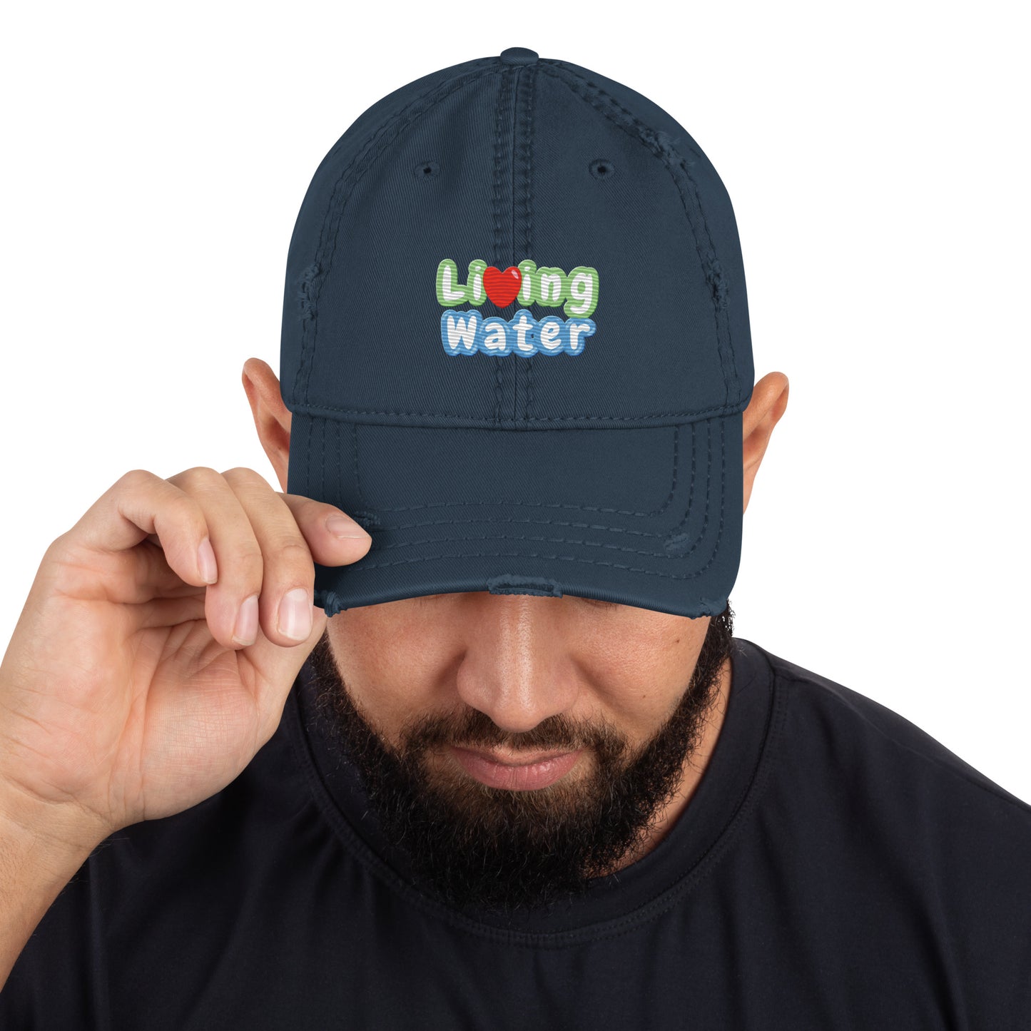 Living Water Distressed Dad Hat
